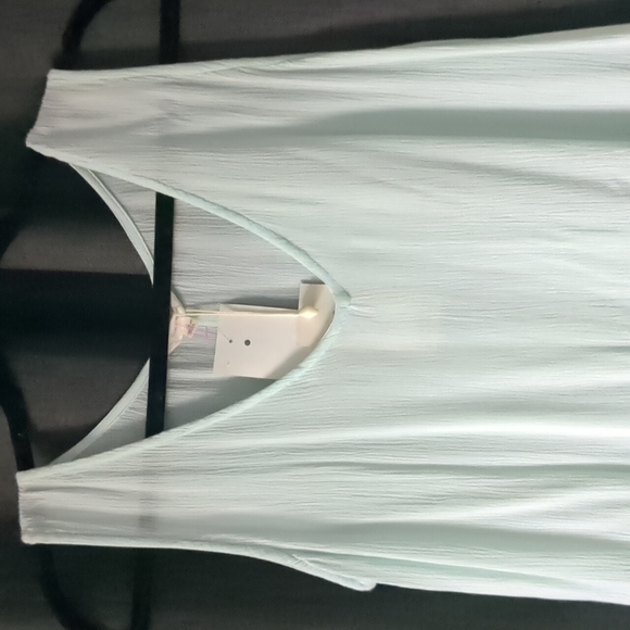 Sim and Sam Sleeveless Seplum Sea Foam Top S - Picture 2 of 5